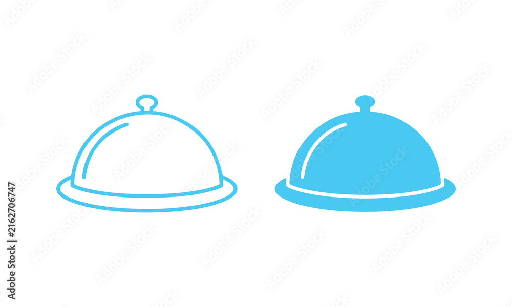 Fototapeta premium Two colorful hand drawn serving dishes with lids isolated on a white background