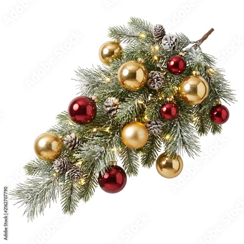 Christmas Pine Teardrop Swag with Ornaments