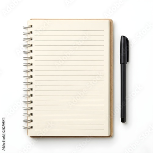 Blank Lined Spiral Notebook and Pen