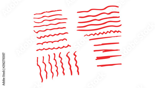 Hand Drawn Red Heart Love Flag with Brush Stroke, Valentine Symbol, Ribbon Frame and Grunge Holiday Decoration Vector Illustration for Card Design