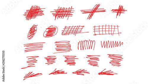 Hand Drawn Christmas Numbers and Red White Symbols Vector Set with Love, Dragon, Lipstick, Holiday Icons, Letters, Shapes, Frames and Decorative Patterns