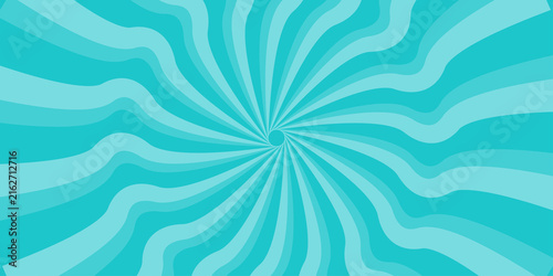 Comic book speed lines, blue sunburst. A pop art style exploding rays of light background.