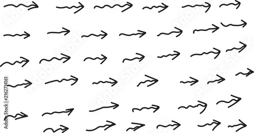 Hand Drawn Wavy Arrow Collection with Curved Doodle Directional Symbols for Creative Design