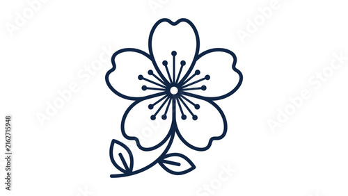 Minimalist Cherry Blossom Vector Illustration