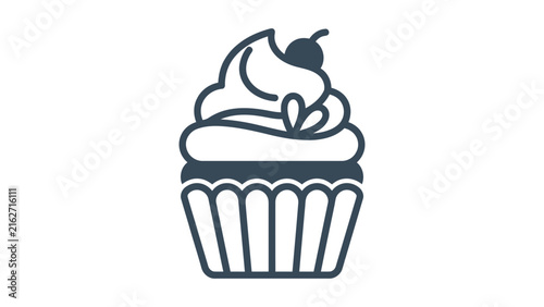 Cupcake Minimalist Vector Icon
