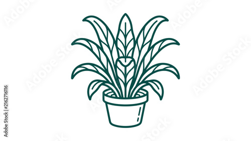 Minimal Potted Houseplant Vector Illustration