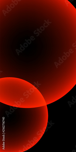Modern abstract background featuring glowing red circles on a dark black surface.