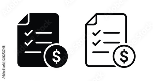 Approved-Invoice Vector Icons Set Financial Document