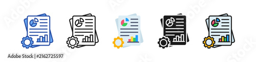 Project Report Icon Multi Style Illustration