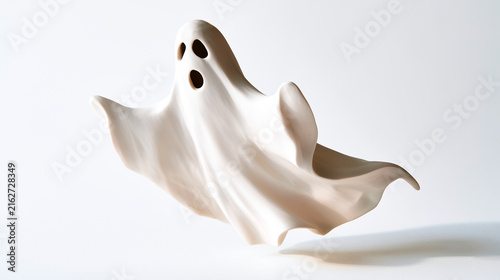 白い陶器で作られた可愛いお化けのハロウィンの置物