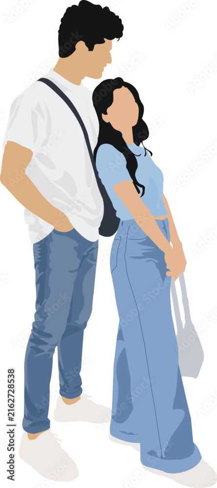 Fototapeta premium Romantic Couple Vector Illustration