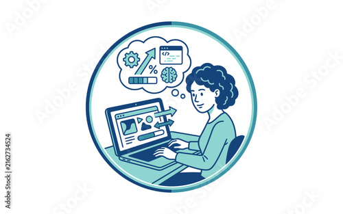 Software Developer Working Badge Design