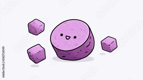 Fresh taro root and a half slice isolated on white background,seamless pattern taro,Sliced taro root vegetable,healthy food concept.