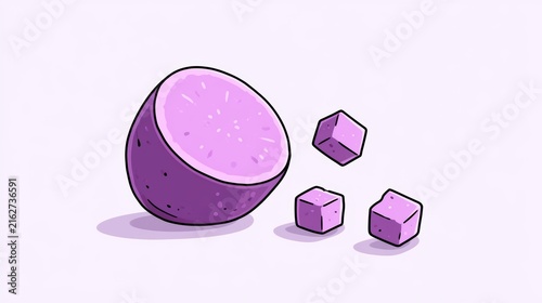 Fresh taro root and a half slice isolated on white background,seamless pattern taro,Sliced taro root vegetable,healthy food concept.
