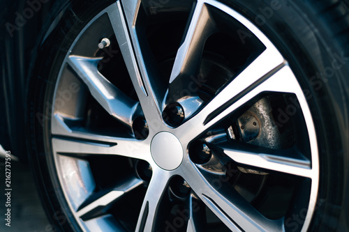Canvas Print Car wheel disk and tire