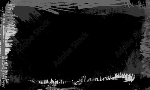 black gray ink brush monochrome painting stroke lines blank space frame border picture artistic grunge style graphic abstract background