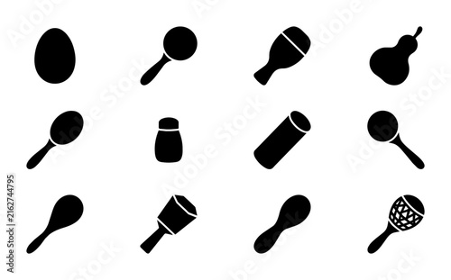 Diverse Percussion Instruments Collection, Musical Shakers and Rattles Vector Icons, Rhythm and Sound Elements for Music Design