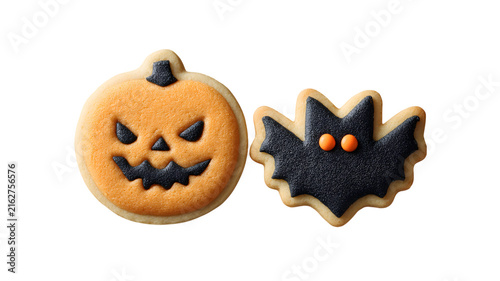 Halloween pumpkin and bat cookies spooky party treats