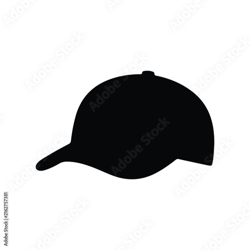 A black baseball cap silhouette vector