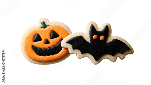 Halloween cookies pumpkin bat for holiday spooky celebration