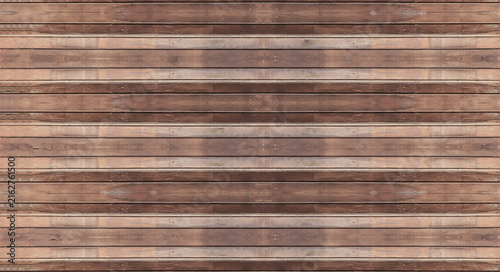 Canvastavla Full frame weathered wooden plank wall background featuring a repetitive pattern of rich dark brown and faded tan vertical boards with a rustic, aged surface texture