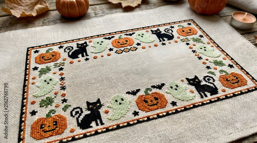 Halloween Decorative Border Collection with Spooky Autumn Frame and Copy Space. Halloween Border. Halloween Background