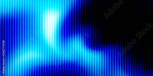 blue ribbed glass texture with vertical wave light and smooth gradient on dark background, modern abstract design ideal for UI, tech branding, and digital presentations
