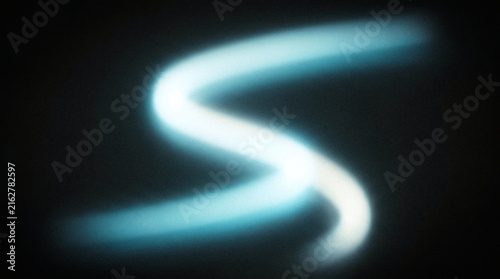 Abstract Blue Neon Light Trail Glowing In Dark Background With Soft Motion Blur And Futuristic Energy Wave Design