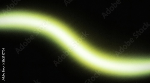 Abstract Neon Green Glowing Light Wave Background With Smooth Blurred Curve On Black Gradient