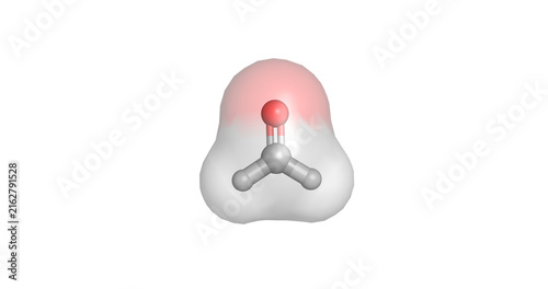Formaldehyde (methanal), simplest reactive aldehyde used as an industrial chemical, disinfectant, and biological tissue fixative, 3D molecule 4K