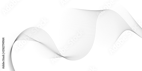 фотографія Minimalist subtle grey thin blend wave line vector isolated on white background
