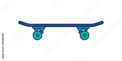 Professional skateboard deck with mechanical wheels for sports recreation.