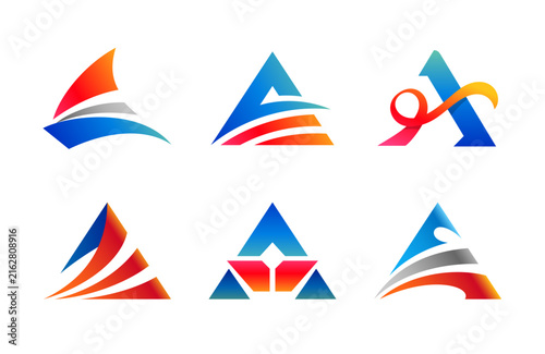 Abstract Colorful Letter A Logo Design Elements