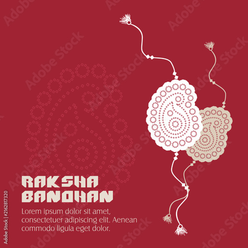 Raksha Bandhan Artistic Vector with Bandhani Pattern