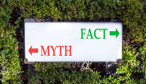 Fotografie Fact or myth words symbol