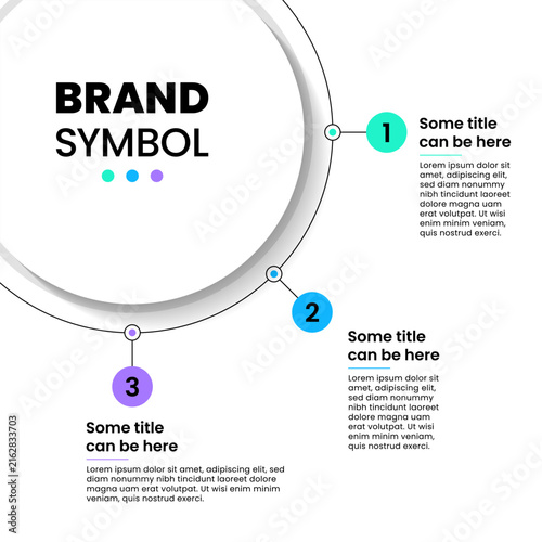 Infographic template. Circle with 3 options and numbers
