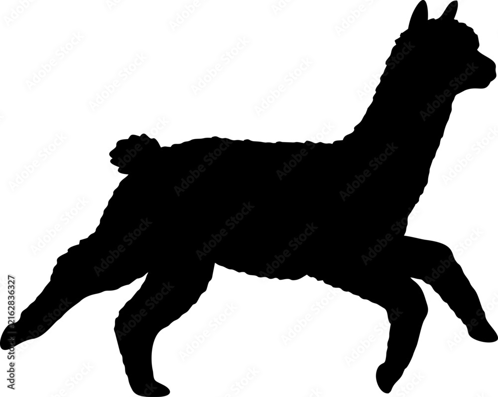 Naklejka premium Running Alpaca Silhouette Vector Illustration