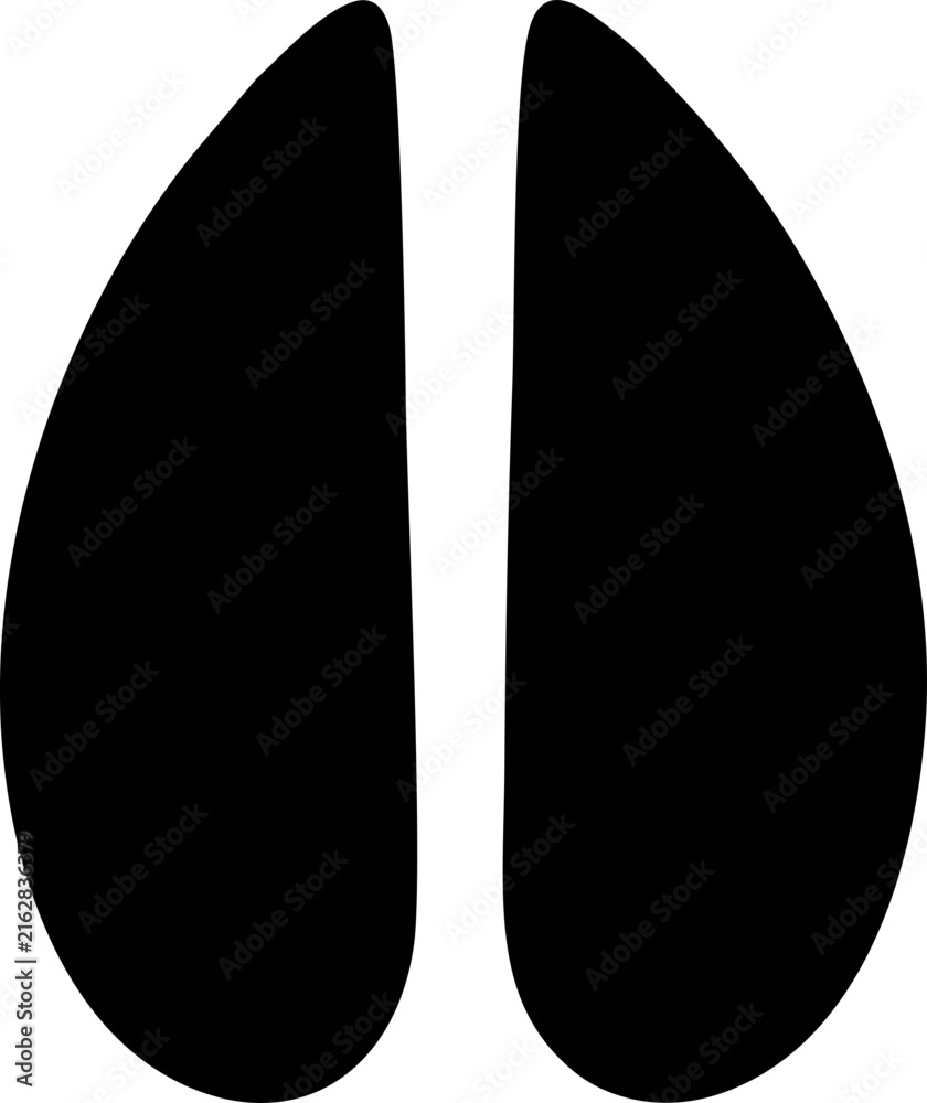 Naklejka premium Alpaca Hoof Print Silhouette Vector Illustration