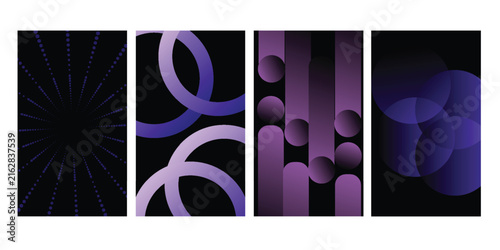 Abstract Poster Collection. Bright gradient circle shapes. Creative futuristic graphic design. eps 10
