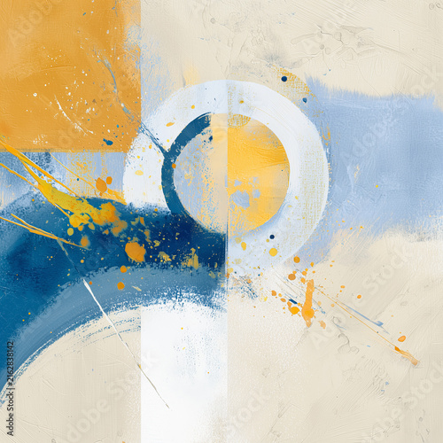 Painting in orange and blue colors