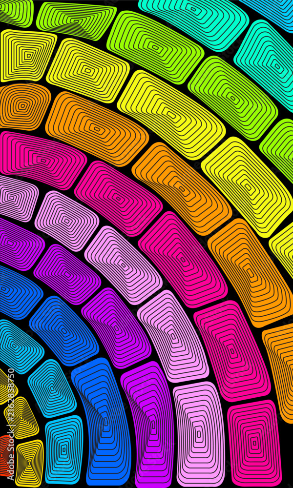Fototapeta premium Colorful Abstract Contour Wave Pattern Background