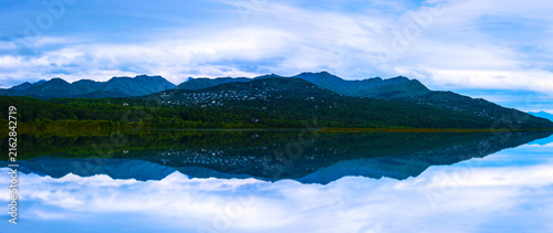 Alaska summer landscape panorama of Chugach Mountains