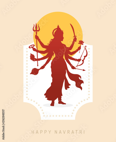 Navratri Minimal Greeting with Hindu Goddess