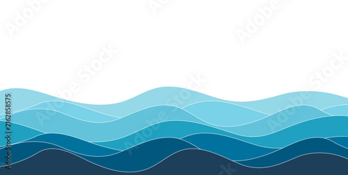 Abstract blue wave background with flowing lines. Modern wavy pattern design for digital presentation.