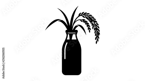 Angel silhouette carrying a briefcase black on white background