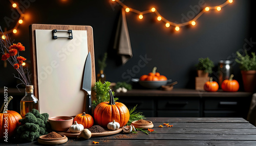 halloween menu mock up