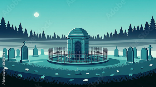 Fantasy landscape with a majestic domed structure and surrounding stone architecture