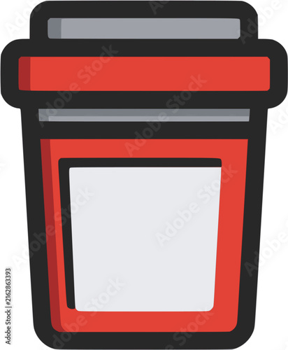 Trash Can Delete Icon Flat Vector for Data Management UI