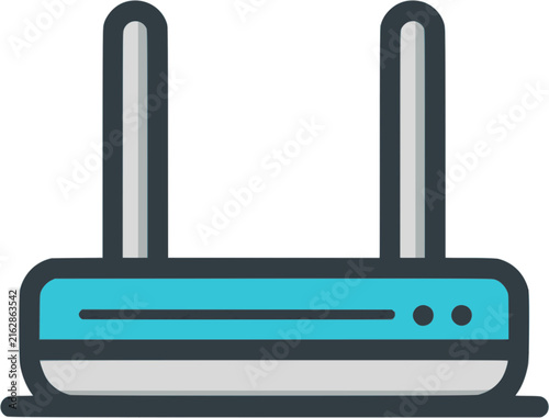 High-Speed Wi-Fi Router Icon Flat Vector for Internet Connection