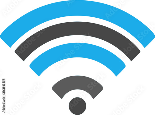 Wireless Wi-Fi Signal Icon Flat Vector for Internet Connectivity UI